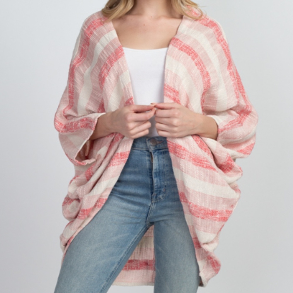 LONG SLEEVE STRIPE CARDIGAN TIE DYE